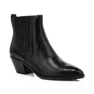 ASH Floyd Lizard-Embossed Leather Western Boots Black